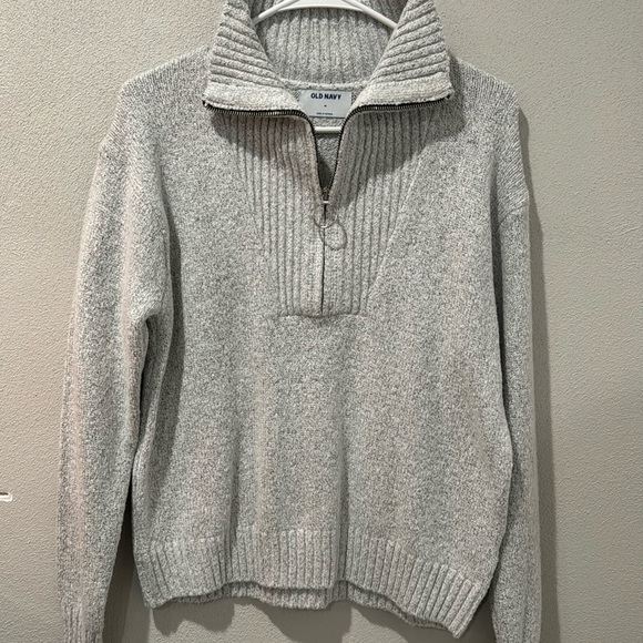 Soft Ash Grey Quarter Zip Sweater - Picture 1 of 4